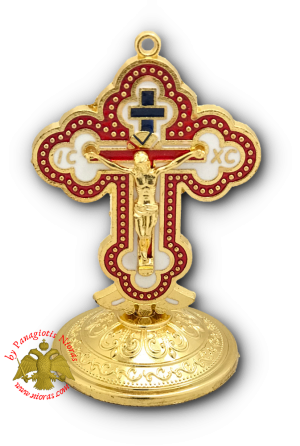 Σταυρός Χυτός Μικρός με Βάση Κόκκινο Λευκό 5x8.5cm