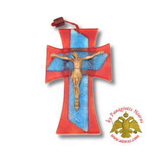 Γυάλινος Fusing Σταυρός 25εκ.