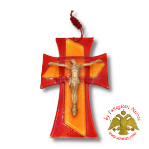 Γυάλινος Fusing Σταυρός 25εκ.