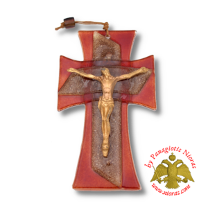 Γυάλινος Fusing Σταυρός 25εκ.