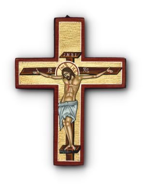 Orthodox Hand Painted Wooden Cross 12x17cm Shape Cross