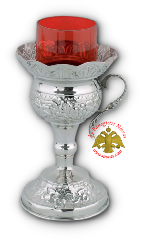 Επιτραπέζιο Κανδήλι με Χεράκι Νικελ 18cm