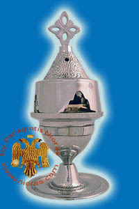 Bone Design Plated Standing Oil Candle Nickel