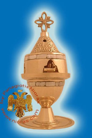 Bone Design Standing Oil Candle Brass