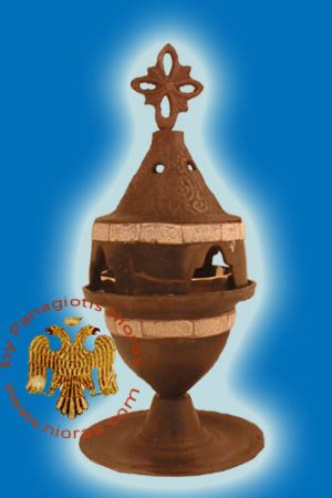 Bone Design Standing Oil Candle Antique