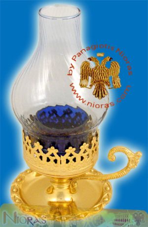 Standing Oil Candle with Glass Lamp Gold-plated