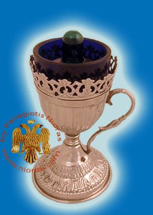 Metal Oil Candle With Artistic Handle Electric Nickel