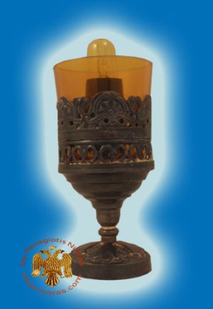 Metal Design B Electric Standing Oil Candle Antique