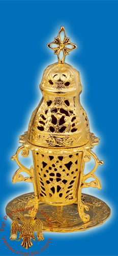 Gianiotiko Gold Plated Standing Oil Candle 20cm