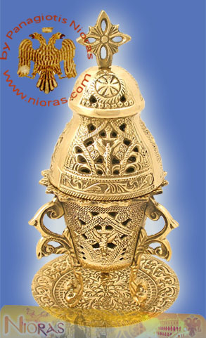 Gianiotiko Brass Polish Standing Oil Candle 20cm