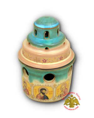 Kεραμικό Κανδήλι Σχέδιο Kιβωτός με Εικόνες Χρυσοτυπία 12x15cm