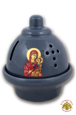 Ceramic Oil Candle Design G Blue 13x14cm