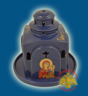 Ceramic Oil Candle Orthodox Church Metropolis Blue