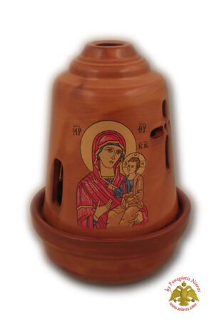 Ceramic Oil Candle Design K Brown 10x14cm