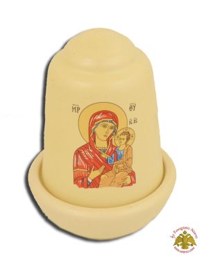 Ceramic Oil Candle Orthodox Dome White 10x14cm