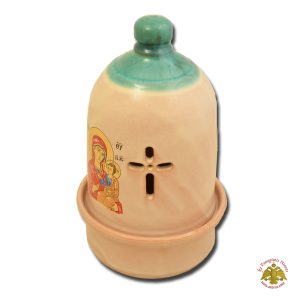 Kεραμικό Κανδήλι Σχέδιο Θολωτό Χρώμα Τιρκουάζ 11χ18εκ