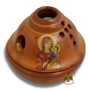 Kεραμικό Κανδήλι Σχέδιο Αποστολικό Θεομήτωρ Καφέ