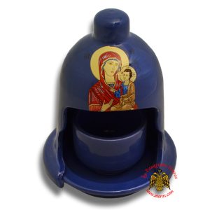 Kεραμικό Κανδήλι Σχέδιο Φάτνη Θεομήτωρ Μπλέ