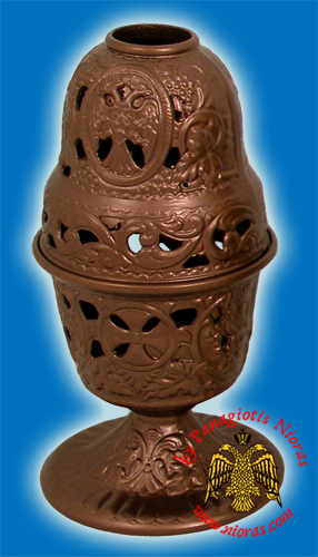 Aluminum Oil Candle Byzantine Eagle Brown 9x18cm