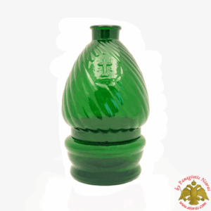 Σταθερό Γυάλινο Καντήλι Με Σταυρό Πράσινο