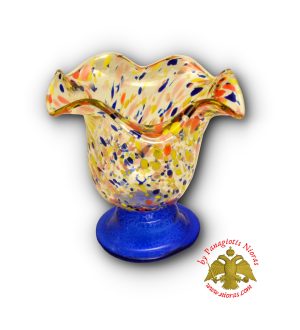 Επιτραπέζιο Γυάλινο Φυσιτό Καντήλι Διάφανο 13x12cm