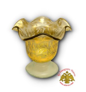 Επιτραπέζιο Γυάλινο Φυσιτό Καντήλι Διάφανο 13x12cm