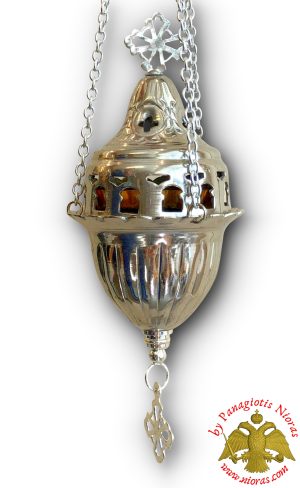 Καντήλι Αλουμινένιο Κρεμαστό με Καπάκι και Σταυρό