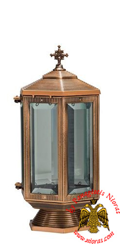 ΚΑΝΔΗΛΙ ΤΑΦΟΥ ΑΛΟΥΜΙΝΙΟ ΕΞΑΠΛΕΥΡΟ ΚΡΥΣΤΑΛΛΟ