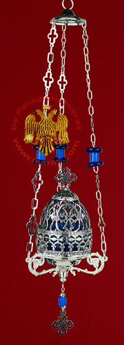 Panagia Design Cup with Beads Hanging Oil Candle