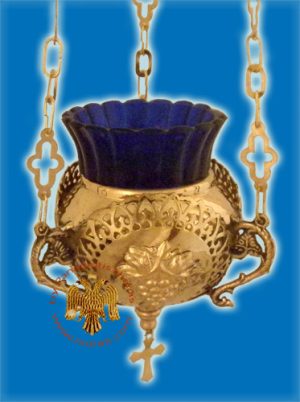 Κρεμαστό Κανδήλι στρογγυλό με σταφύλια Μπρούτζος