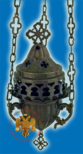 Inlined Design with Cup Simple Hanging Oil Candle Antique