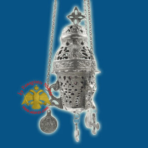 Hanging Brass Metal Vigil Oil Candle Gianiotino Style C' Nickel Polished