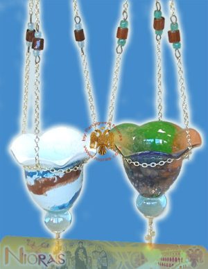 Blown Glass Hanging Oil Candle Design B