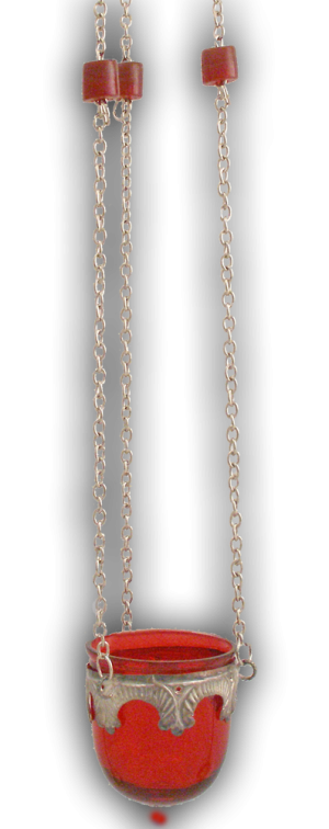 Glass Hanging oil Candle mini Red