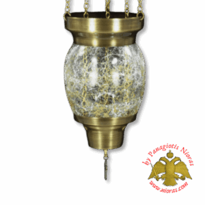 Vigil Oil Candle Hexagon Glass Fussing Clean with Sliding Down Metal Brass Mechanism for the Glass Cup