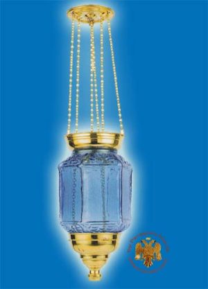 Hanging Oil Candle Hexagon Blue