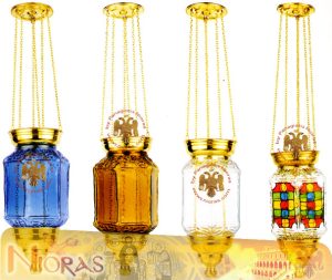 Hanging Hexagon Blown Glass Oil Candle