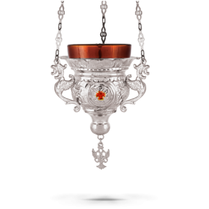 Orthodox Vigil Oil Candle Byzantine N2 Silver Plated