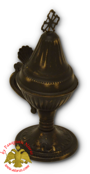 Orthodox Engraved Design C Incense Burner Antique 12cm