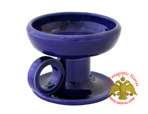 Orthodox Incense Burner Ceramic Simple With Handle Blue