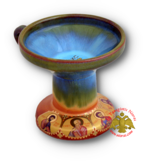 Ορθόδοξο Λιβανιστήρι Παραδοσιακό Κεραμικό με Εικόνες