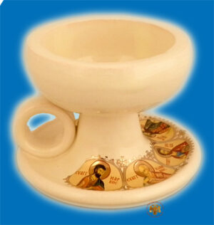 Ορθόδοξο Λιβανιστήρι Πορσελάνη Σχέδιο C Μπέζ