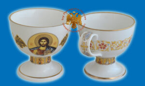 Ορθόδοξο Λιβανιστήρι Πορσελάνη με Καπάκι Άσπρο