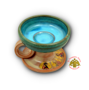 Ορθόδοξο Λιβανιστήρι Παραδοσιακό Κεραμικό με Εικόνες