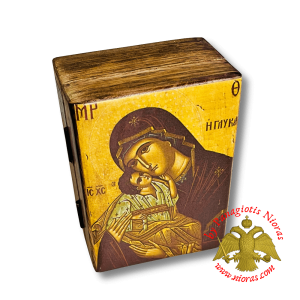 Theotokos Orthodox Incense Wooden Box 10x15x6cm