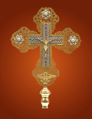 Ecclesiastical Exapterigon with Enamel Motives ONLY CROSS