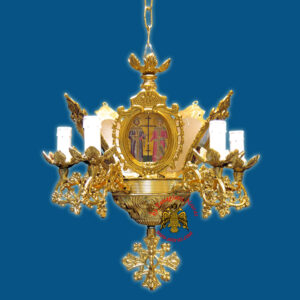 Church Chandelier Frames With Orthodox Icons 5 Electric Lights