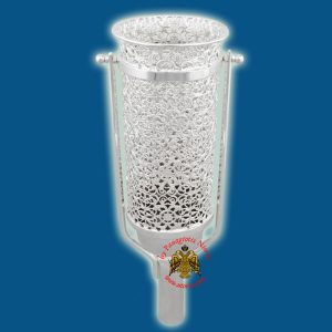 Orthodox Church Altar Boy Special Oil Candle Metal Standing Holder Silver Plated
