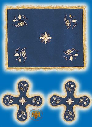 Σέτ Βελούδινο Κάλυμμα με Άμπελο Μπλέ