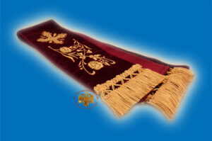 Kορδέλα Ευαγγελίου Χρυσοκέντητη Mε Βελούδο Σχέδιο Α Μπορντό